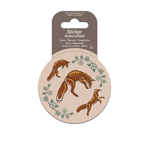 Native Northwest Sticker - Foxes (Wagooshna)