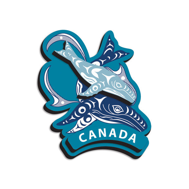 Native Northwest Humpback Whales Canada 3D Magnet