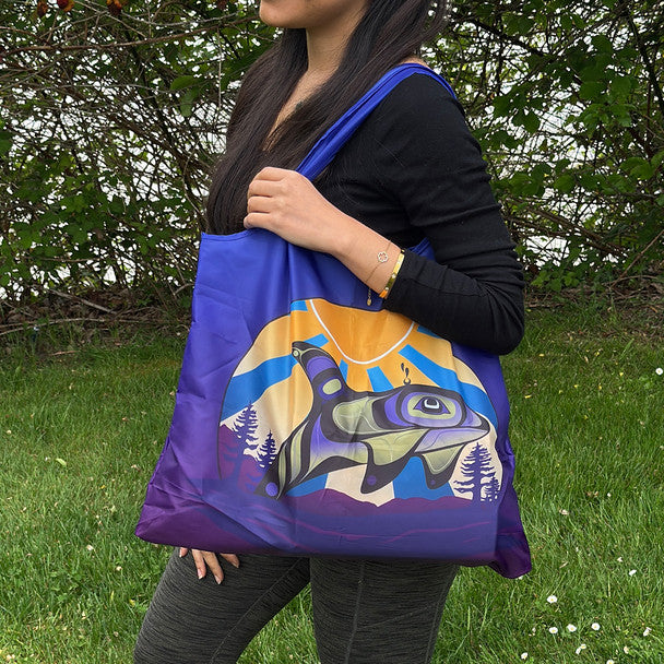 Native Northwest Killer Whale Foldable Shopping Bag