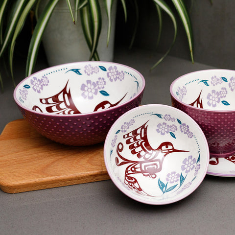 Native Northwest Porcelain Art Bowls - Hummingbird