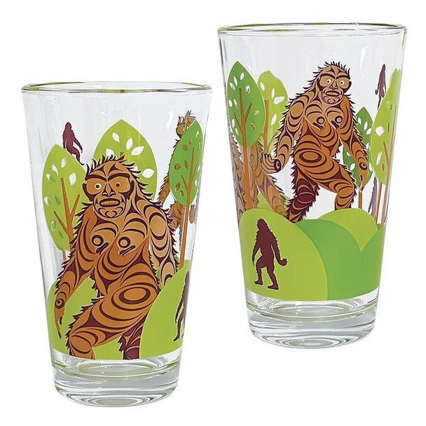 Native Northwest Sasquatch Printed Glass Tumbler (Set of 2)