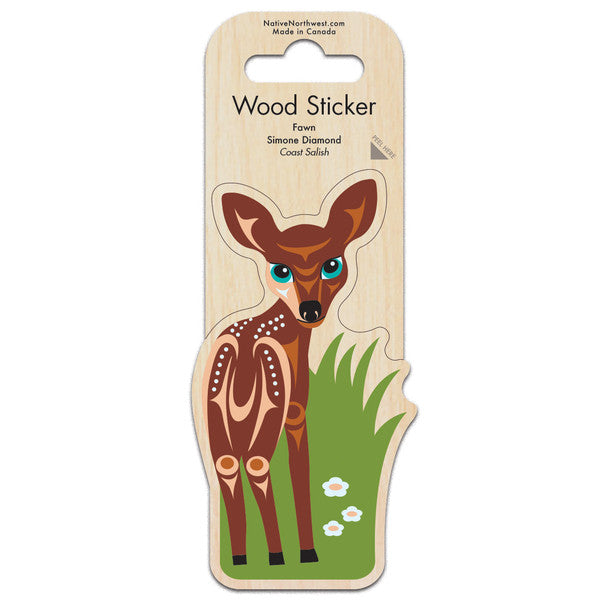 Native Northwest Fawn Wood Sticker