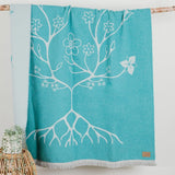 MINI TIPI Aqua Woodland Floral Reversible Eco-Friendly Everyday Blanket