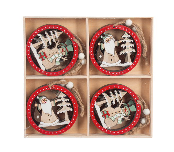 GANZ Winter Scene Ornaments 8 Piece Set