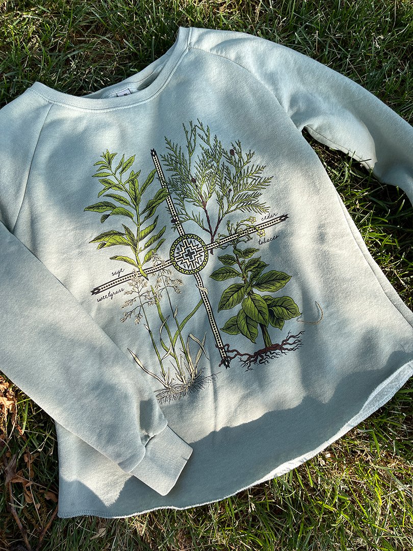 The NTVS Sacred Plants Women's Wave Wash Crewneck