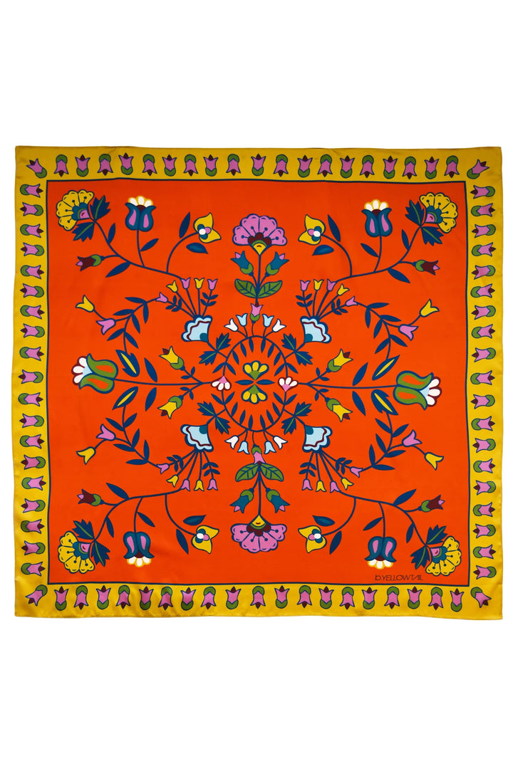 B.YELLOWTAIL Poppy Floral Silk Scarf