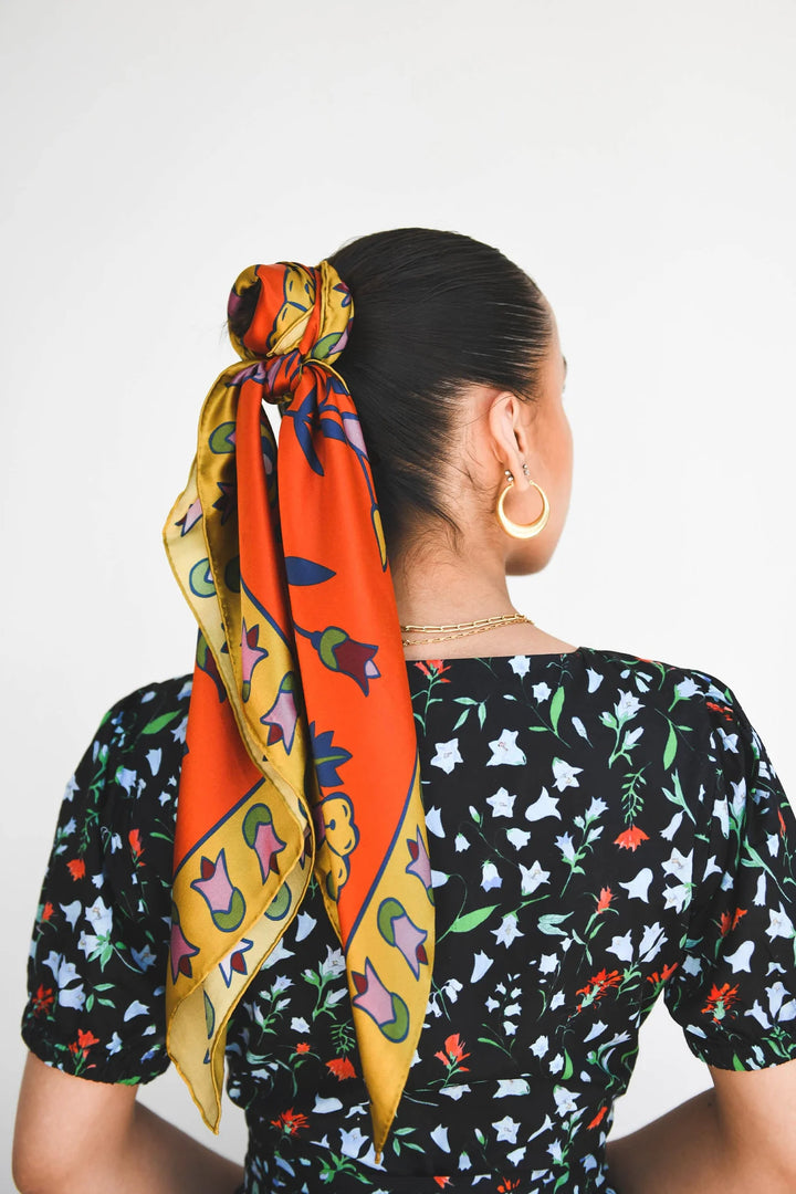 B.YELLOWTAIL Poppy Floral Silk Scarf