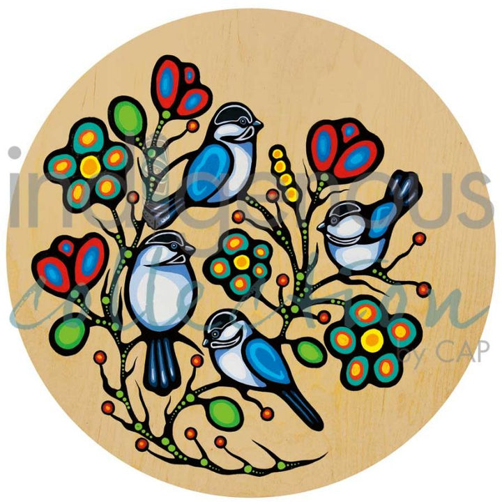 CAP Four Little Chickadees Framed Art Print