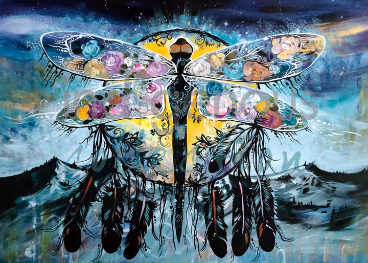 CAP Blue Mountain Dragonfly Framed Art Print