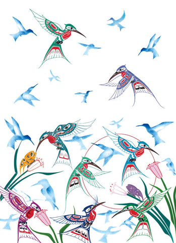 CAP Garden of Hummingbirds Microfibre Tea Towel