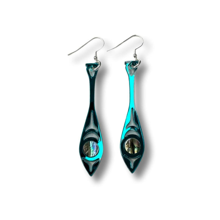 Copper Canoe Woman Paddle Song Earrings