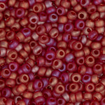 11/0 Czech Seed Beads #34959 Transparent Matte AB Light Red 23g