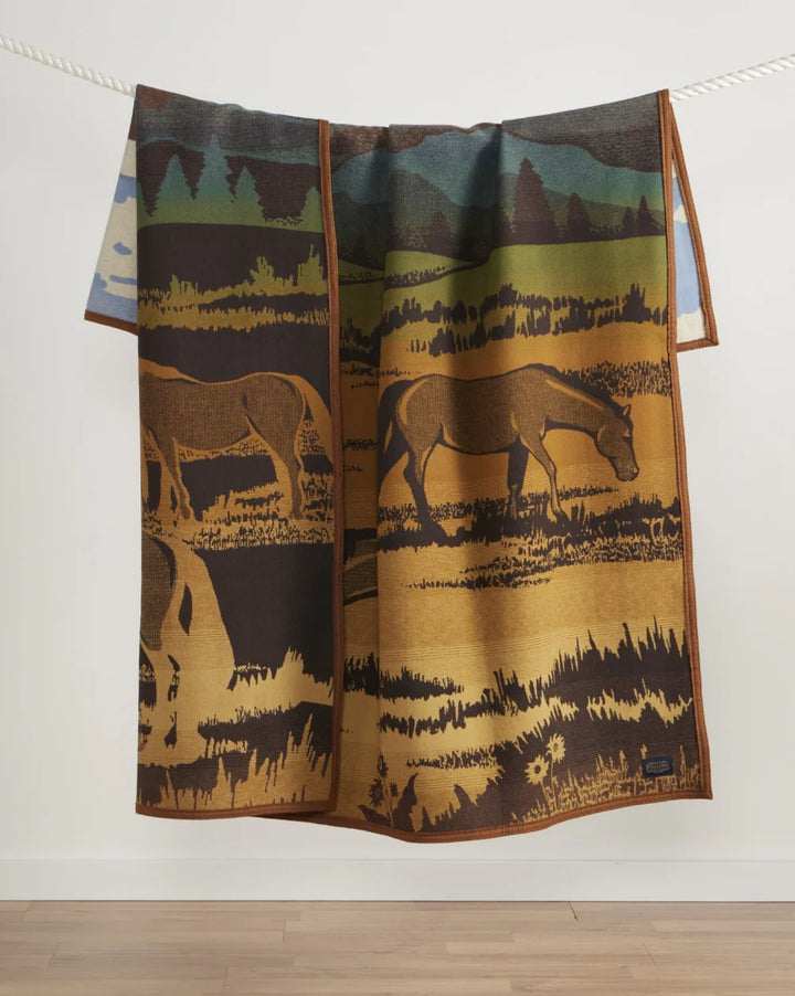 Pendleton Jacquard Unnapped Robe Shadow Mountain Blanket