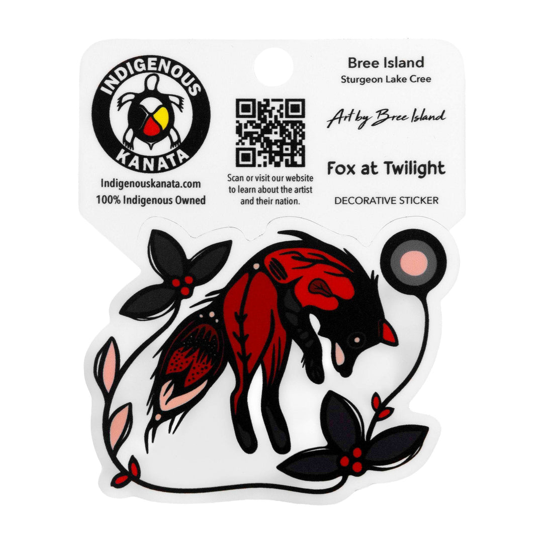 Indigenous Kanata Fox at Twilight Sticker