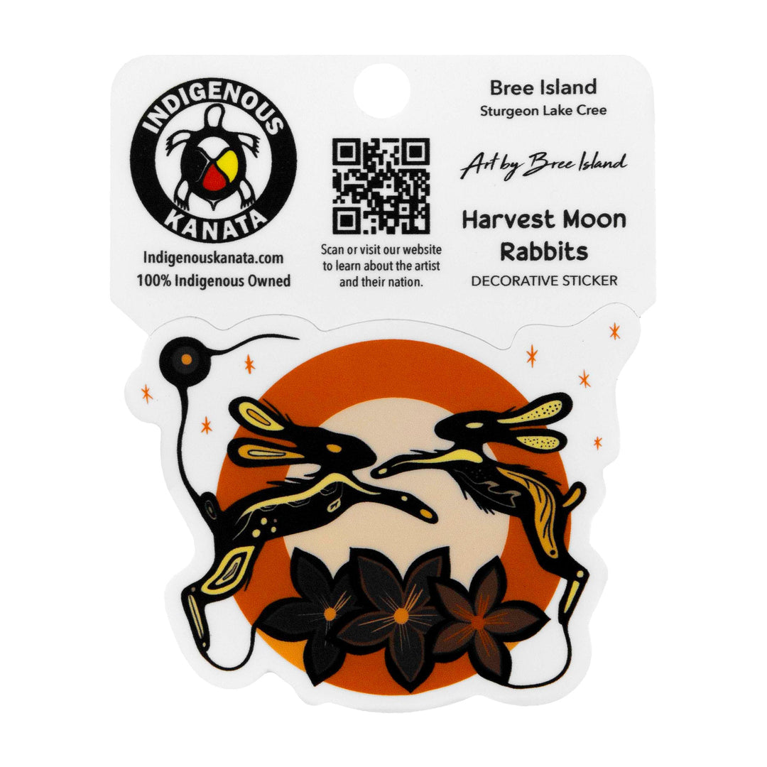 Indigenous Kanata Harvest Moon Rabbits Sticker