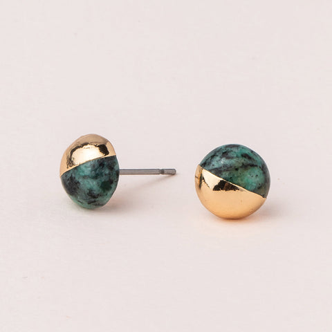 Scout Dipped Stone Stud - African Turquoise/Gold