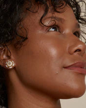 Assinewe Jewelry Beaded Studs Bone/Gold