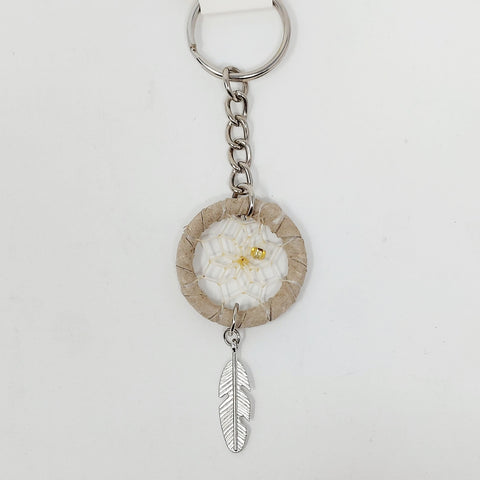 Monague Keychain Tan with Feather