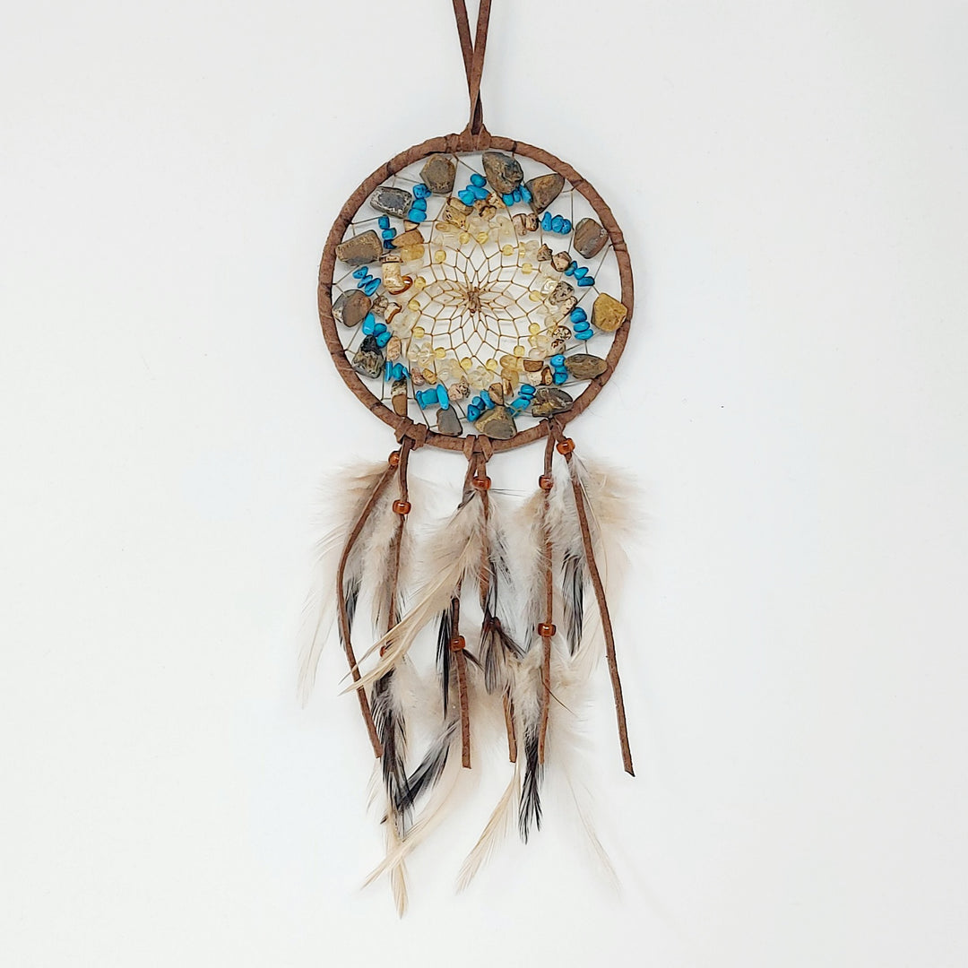 Monague 4" Brown Stone Cluster Dreamcatcher