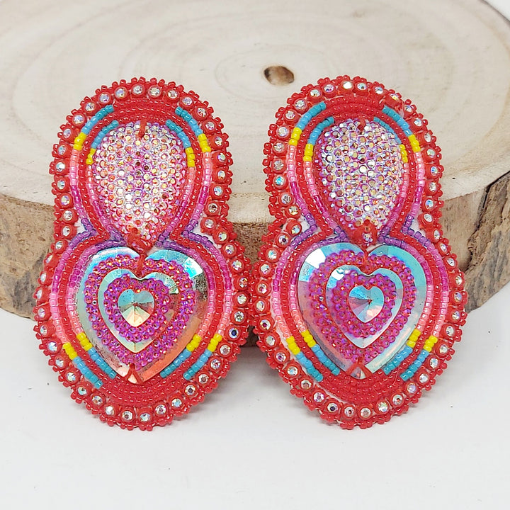 Four Directions Heart Drop Earrings