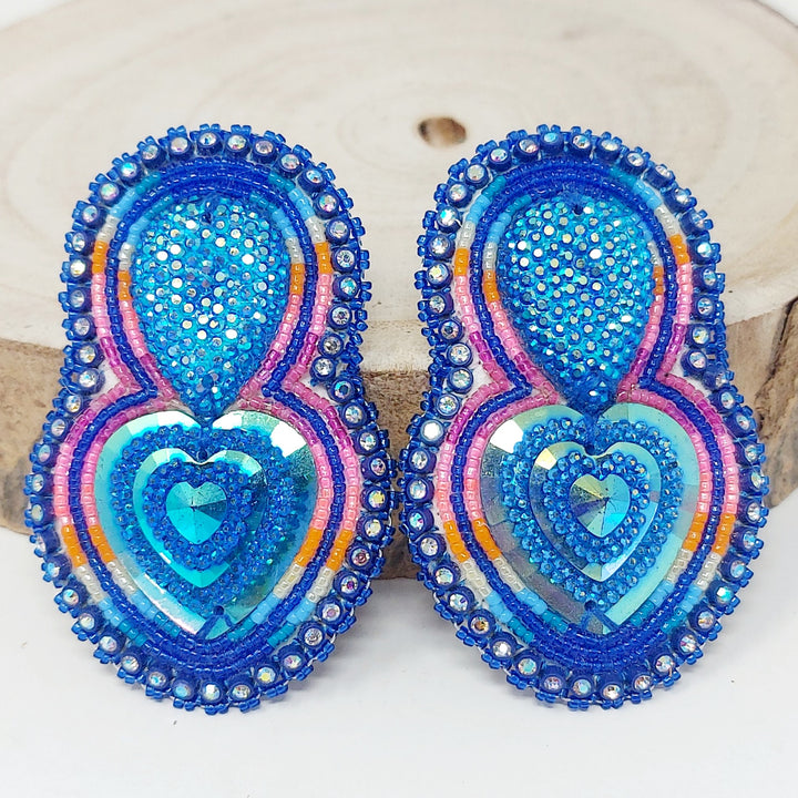 Four Directions Heart Drop Earrings