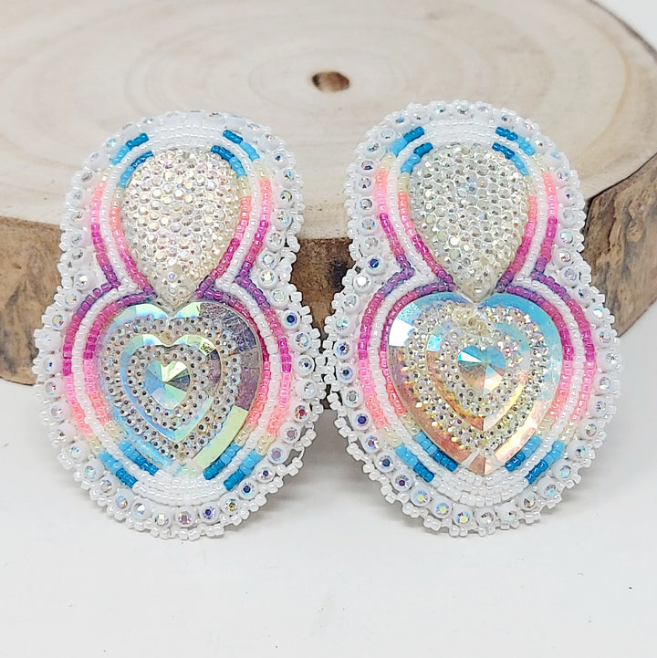 Four Directions Heart Drop Earrings