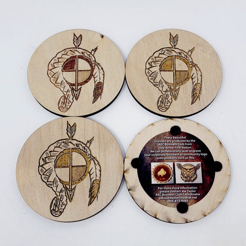 3R Innovative Imaging Wooden Coaster Set