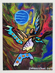 "Multicoloured Hummingbird (2018)" Art Card by Johnny Marceland