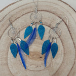 Monague Dreamcatcher Earrings & Necklace w/Leather & Feather Decorations