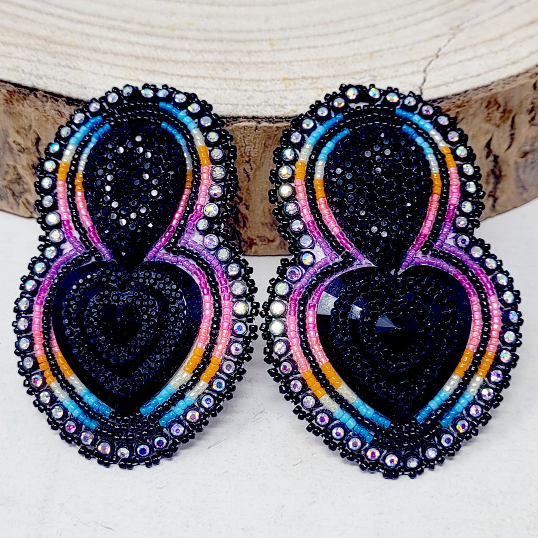 Four Directions Heart Drop Earrings