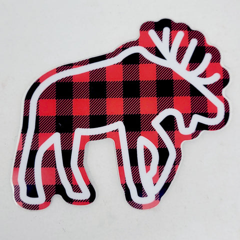 Gingham Moose by Stickers Northwest