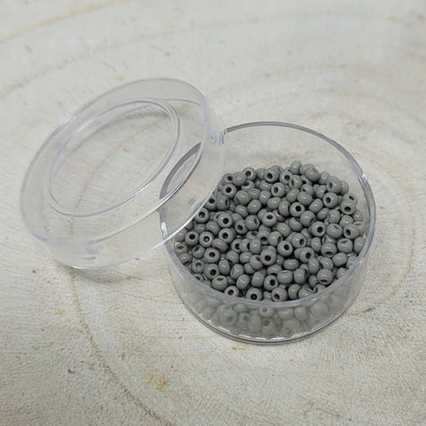 Size 10 Opaque Grey Seed Beads