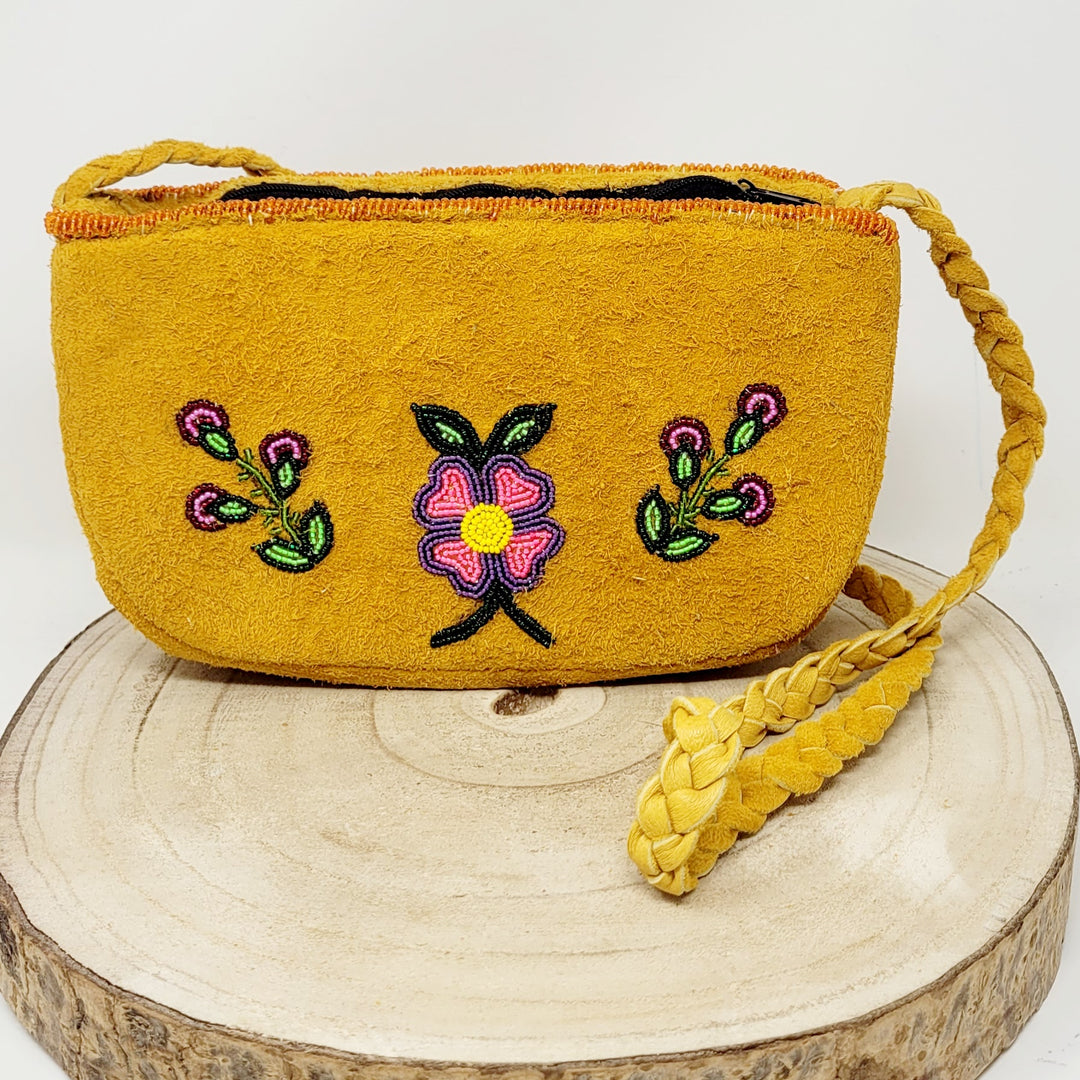 Lena A Beaded Deer Hide Purse