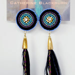 Black Beaded Fly Aways Earrings By Catherine Blackburn
