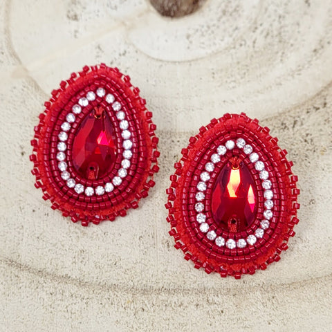 Beth Rose Designs Red Teardrop Earrings