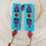 Beth Rose Designs Turquoise & Red Horsehair Earrings