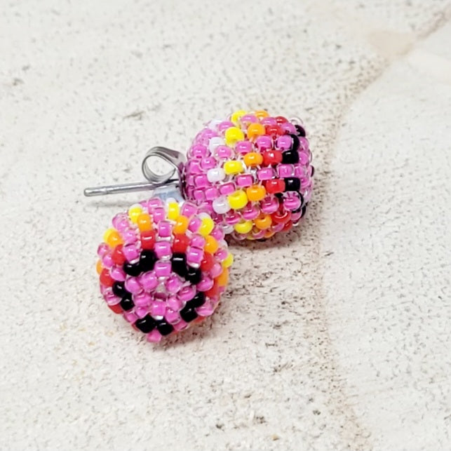 Four D Beaded Studs