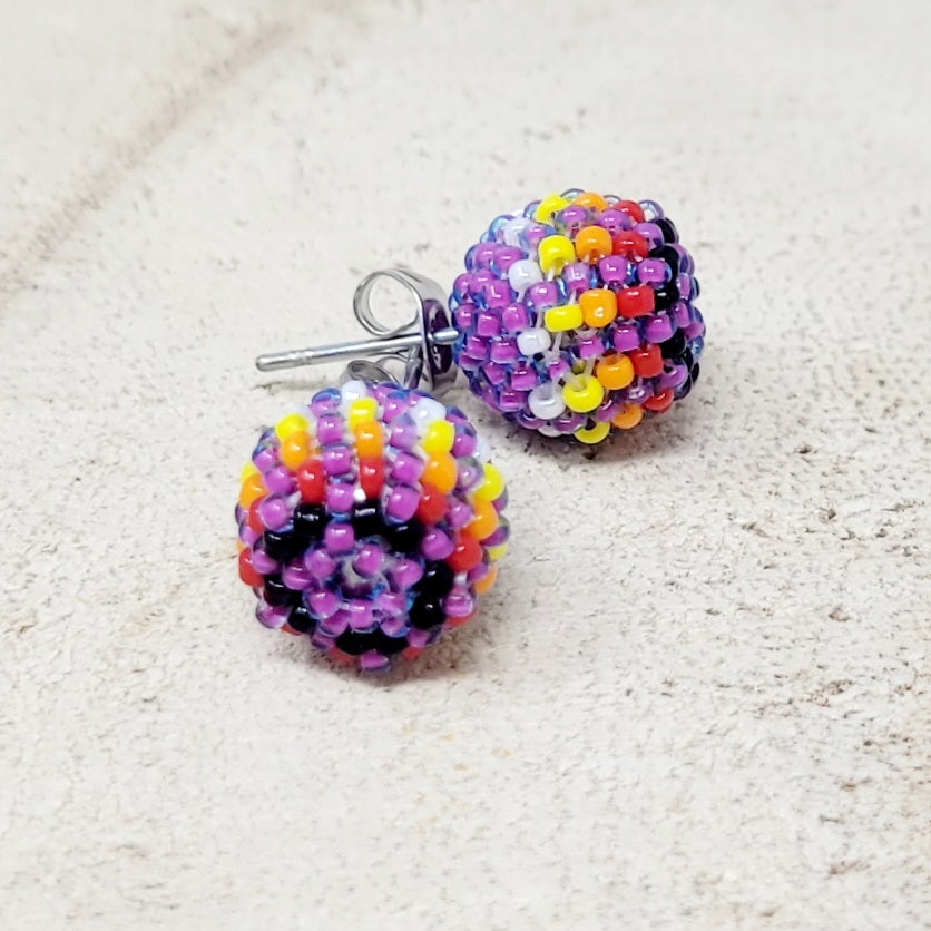 Four D Beaded Studs