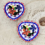 Janet B Beaded Button Cab Earrings