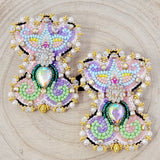 Kristina Cardinal Floral Earrings & Matching Necklace Set