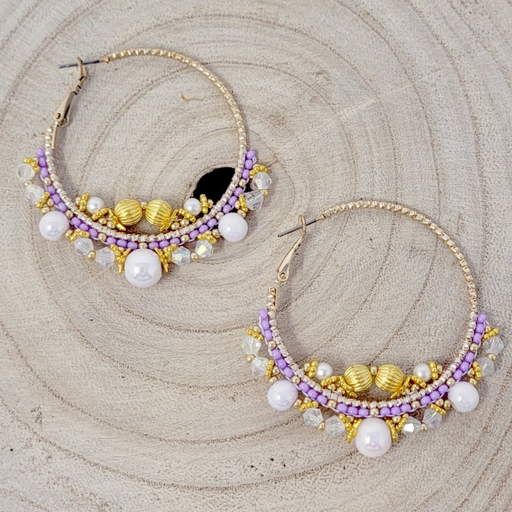 Kristina Cardinal Minimalist Beaded Hoops