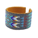 Tribal Roots Large Beaded Leather Cuff