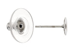 Ear Studs Flat & Barrel Clutch w/plastic LF/NF Silver