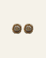 Assinewe Jewelry Beaded Studs Bone/Gold