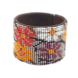 Tribal Roots Large Beaded Leather Cuff