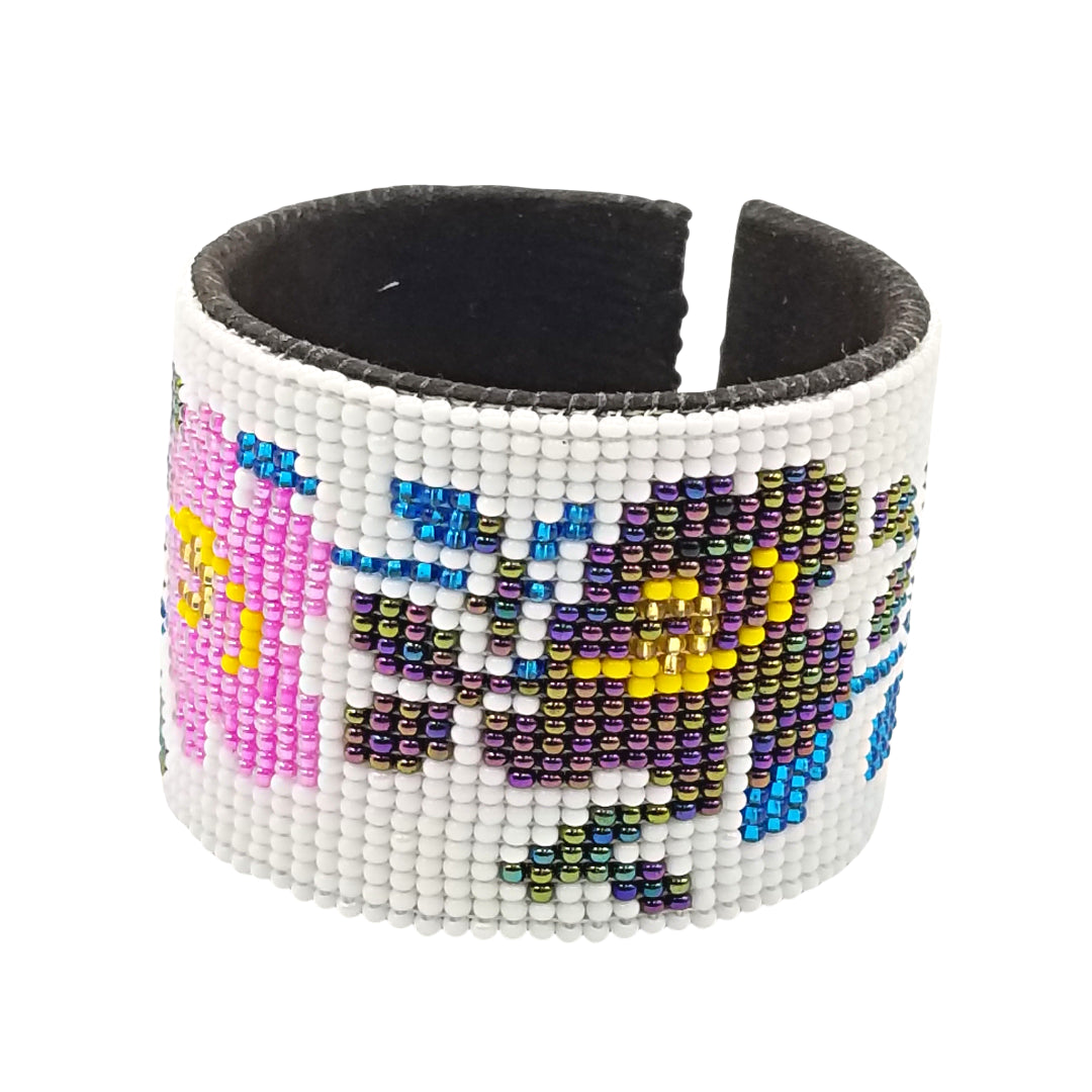 Tribal Roots Large Beaded Leather Cuff