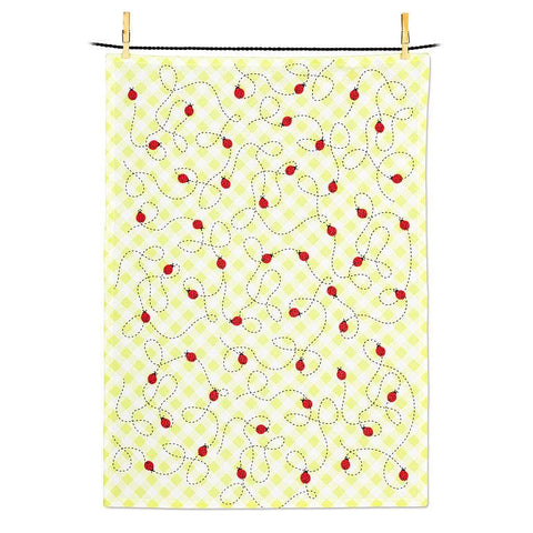 Abbott Gingham & Ladybugs Tea Towel