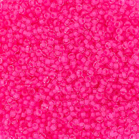 Size 11 Clear Lined Neon Seed Beads