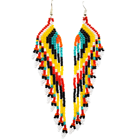 Native american beaded rhinestone 2025 earrings