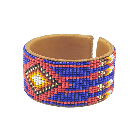 Tribal Roots Medium Beaded Leather Cuffs